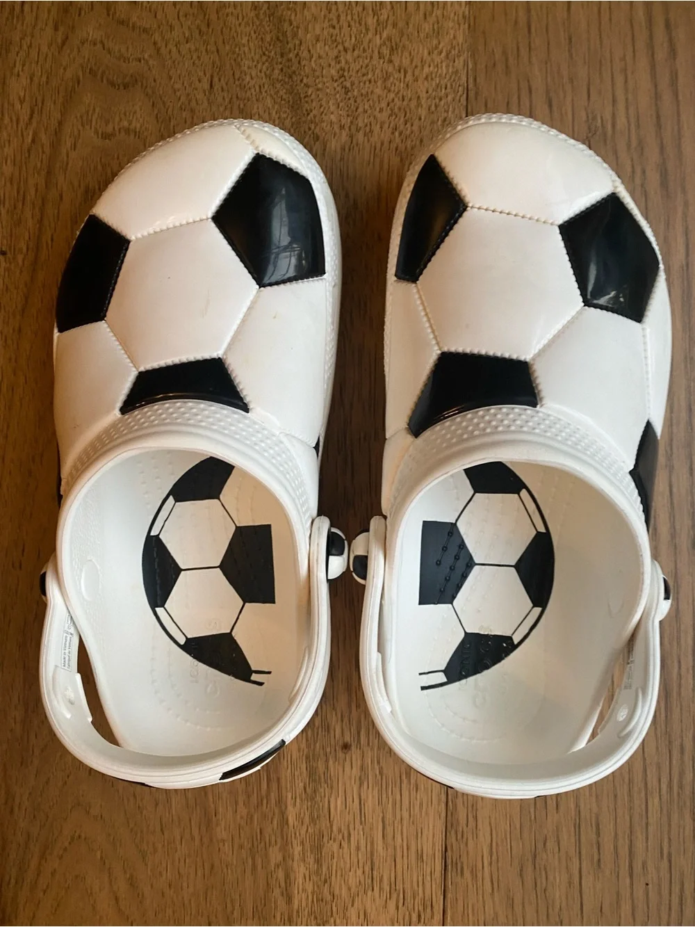 CROCS Kids White & Black Soccer Clog Sandals